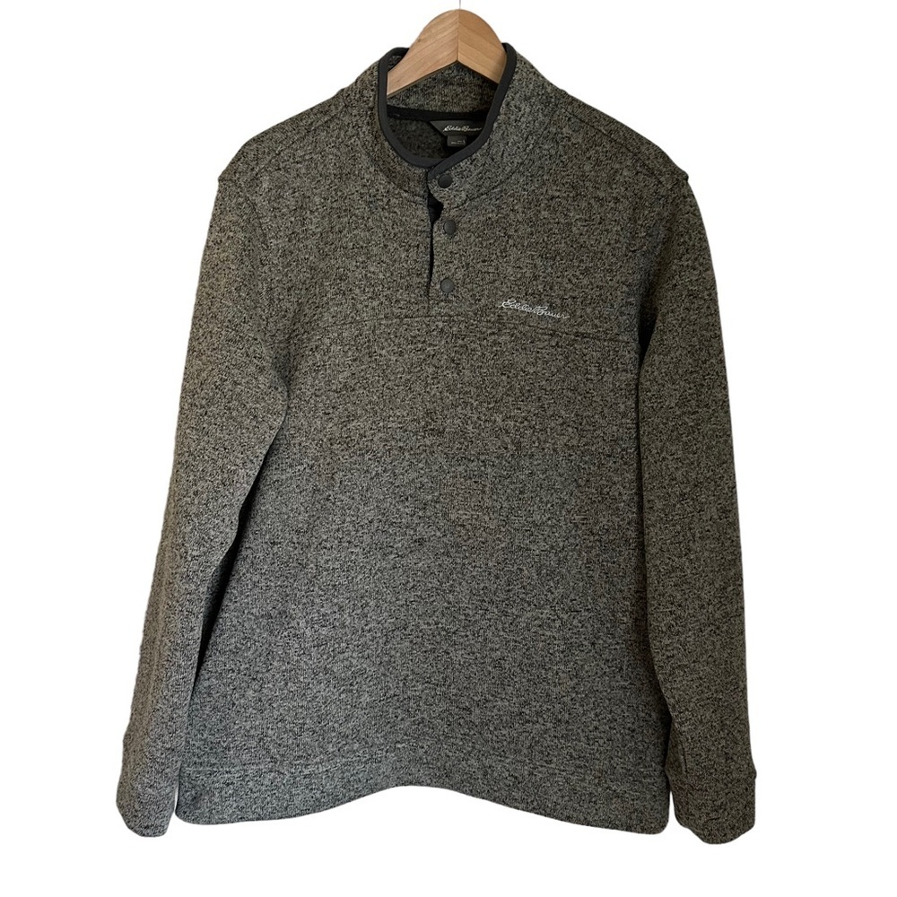 Eddie Bauer Men's Radiator Fleece Pullover 1/4 Snap Classic Fit Sweater Size: L - Picture 2 of 13